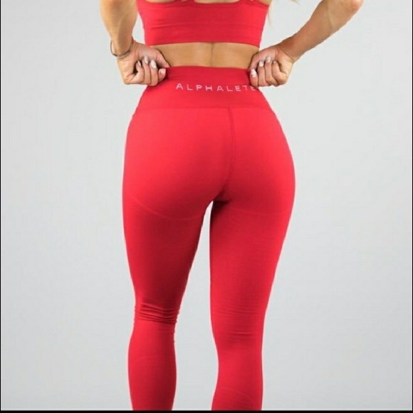 Alphalete Pants - Alphalete Revival Leggings Formal Red